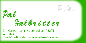pal halbritter business card